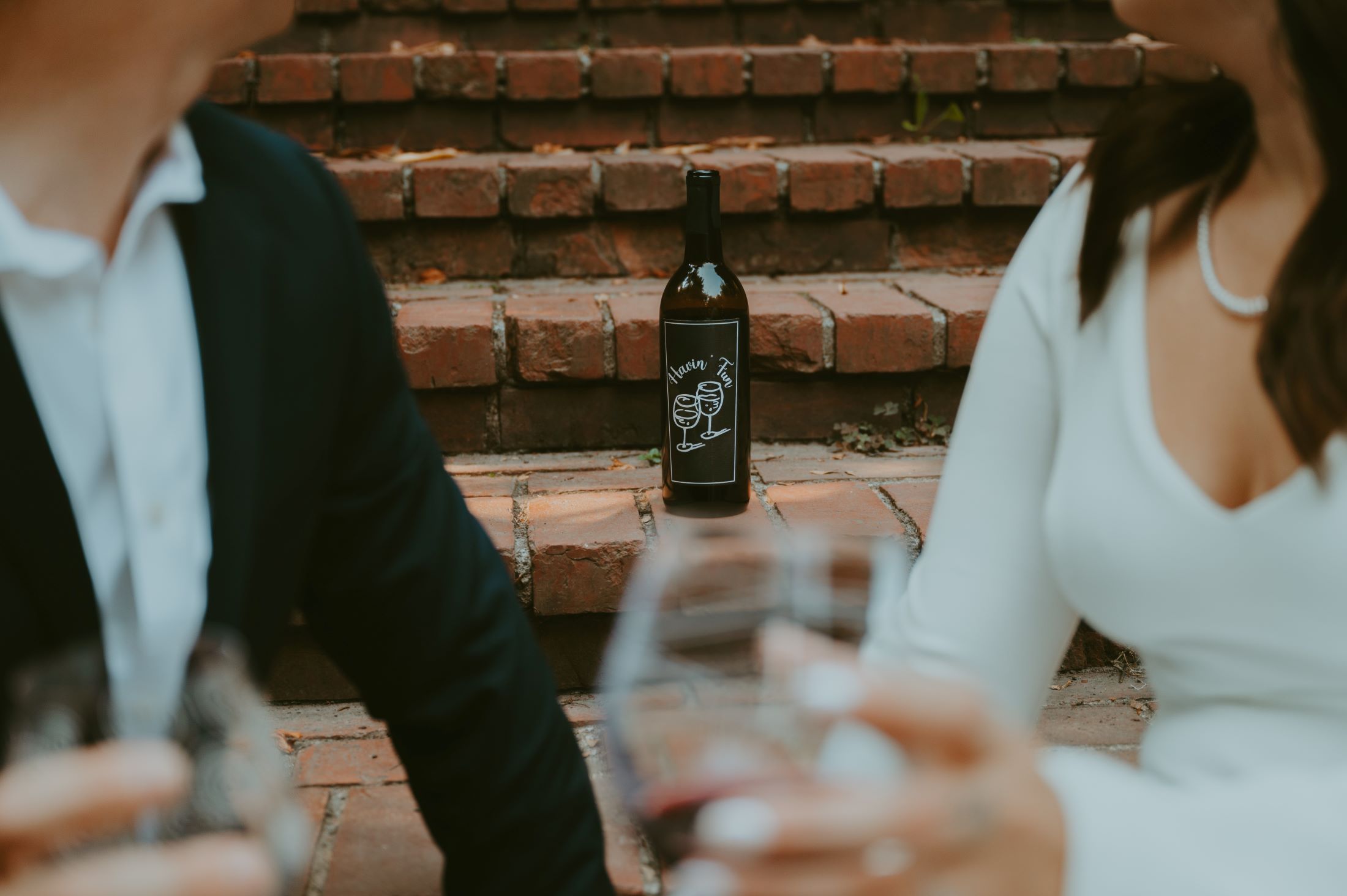 Image of Havin Fun Vineyards Petite Sirah being enjoyed at wedding.